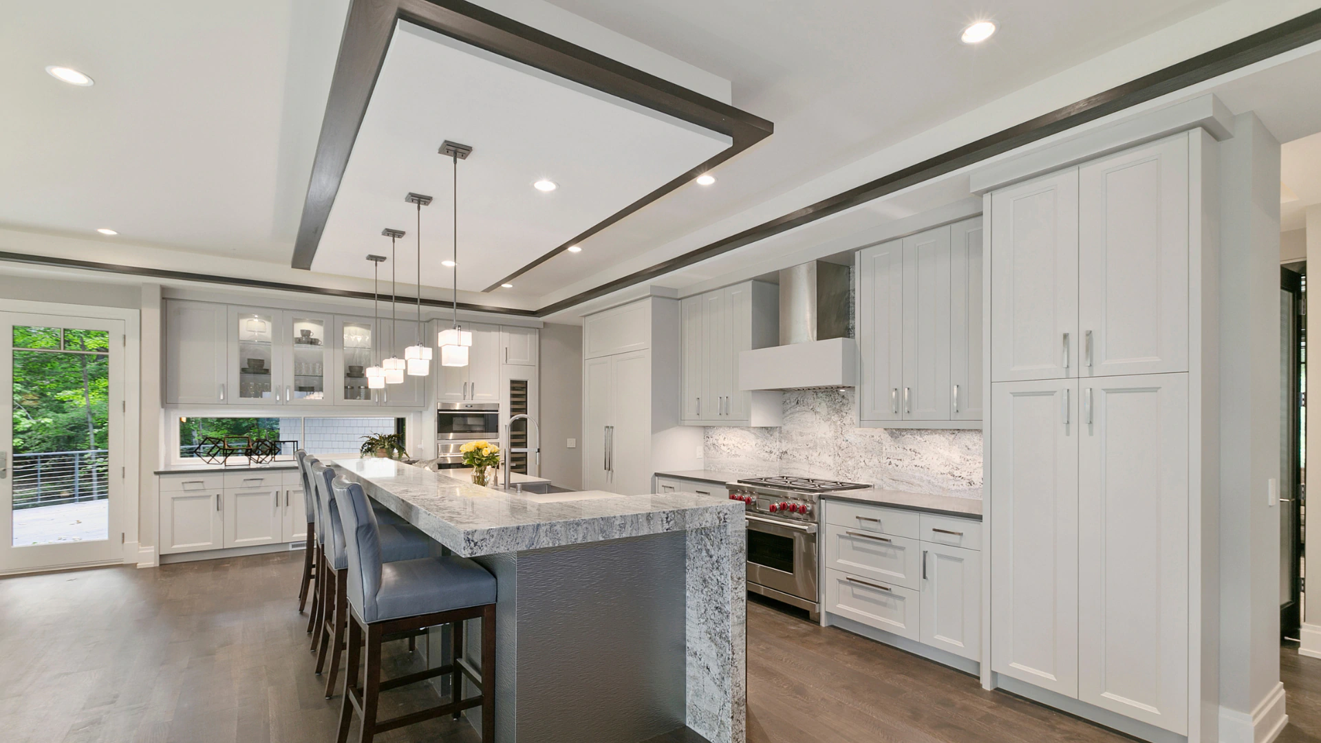 kitchen with recessed lighting